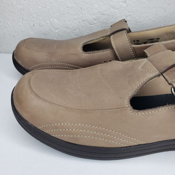 Drew Shoes Womens Size 9 T-Strap Mary Jane Tan Leather Orthopedic Comfort Shoes - Picture 10 of 13